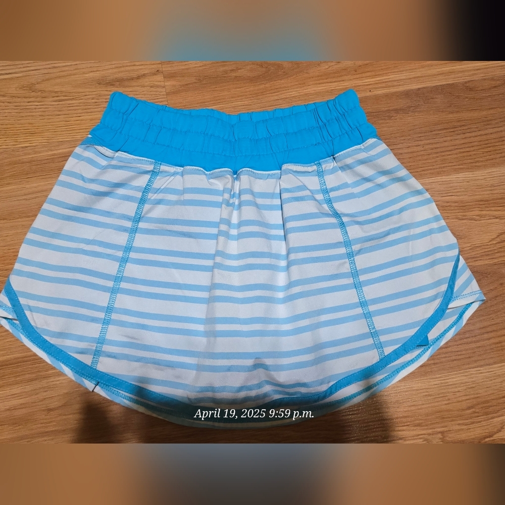 Lululemon Blue and White Striped Athletic Skirt